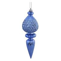 Vickerman 7.5" Lake Blue Glitter Finial Ornament (3 pack)