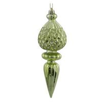 Vickerman 7.5" Celadon Glitter Finial Ornament (3 pack)