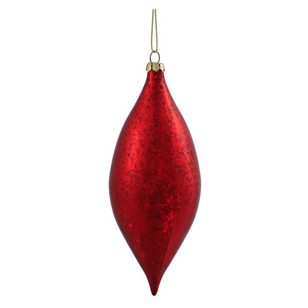 7" Red Shiny Mercury Drop Ornament (4 pack)