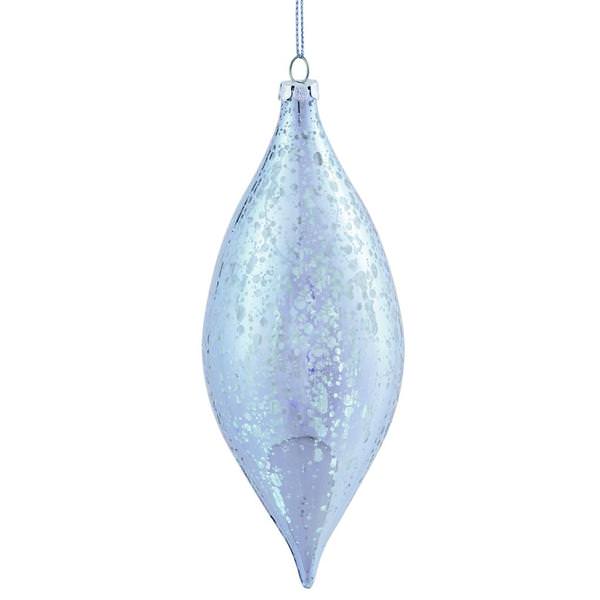 7" Silver Shiny Mercury Drop Ornament (4 pack)
