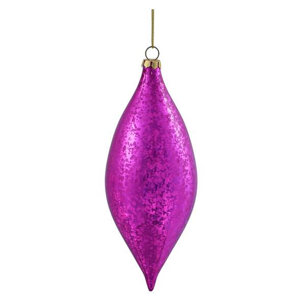 7" Cerise Shiny Mercury Drop Ornament (4 pack)