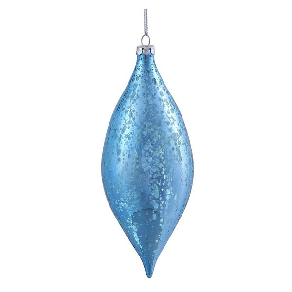 7" Teal Shiny Mercury Drop Ornament (4 pack)