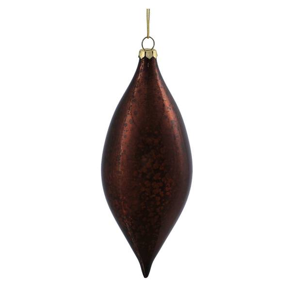 7" Chocolate Shiny Mercury Drop Ornament (4 pack)
