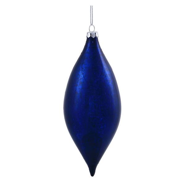 7" Sea Blue Shiny Mercury Drop Ornament (4 pack)
