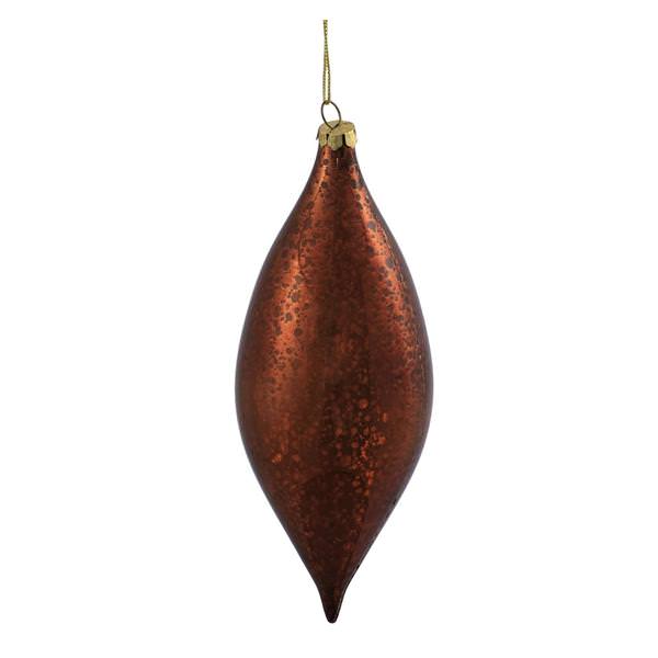 7" Copper Shiny Mercury Drop Ornament (4 pack)
