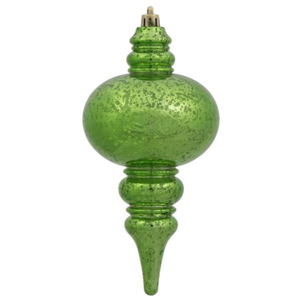 7" Green Shiny Mercury Finial Ornament (3 pack)
