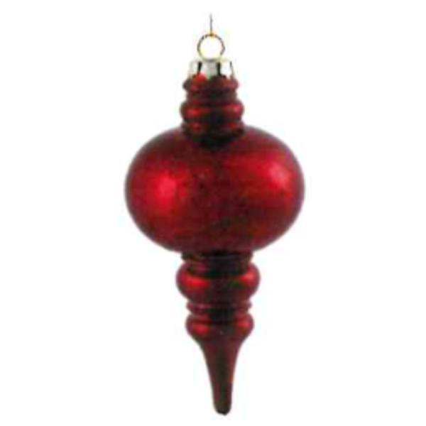 7" Burgundy Shiny Mercury Finial Ornament (3 pack)