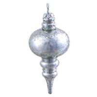 Vickerman 7" Silver Shiny Mercury Finial Ornament (3 pack)