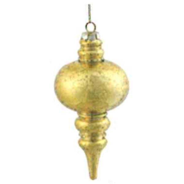 7" Gold Shiny Mercury Finial Ornament (3 pack) 7" Gold Shiny Mercury Finial Ornament (3 pack)