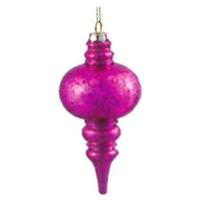 Vickerman 7" Cerise Shiny Mercury Finial Ornament (3 pack)