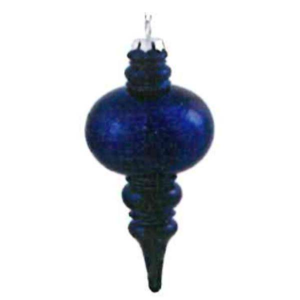 7" Sea Blue Shiny Mercury Finial Ornament (3 pack)
