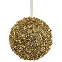Vickerman 3" Gold Styrofoam Sequin Glitter Ball Ornament (6 pack)