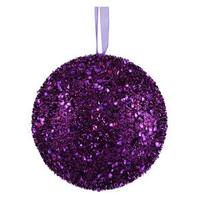 Vickerman 4" Purple Sequin Glitter Ball Ornament (4 pack)