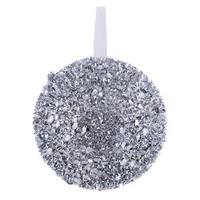 Vickerman 6" Silver Sequin Glitter Ball Ornament (2 pack)