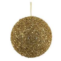 Vickerman 6" Gold Sequin Glitter Ball Ornament (2 pack)
