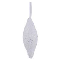 Vickerman 8" White Sequin Glitter Drop Ornament (3 pack)