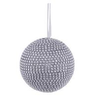 Vickerman 4" Silver Jeweled Glitter Ball Ornament (2 pack)