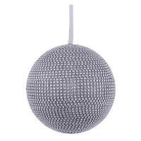 Vickerman 6" Silver Jeweled Glitter Ball Ornament
