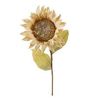 Vickerman 22" Artificial Cream Burlap Sunflower 7" Flower Pick