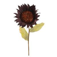 Vickerman 22" Artificial Brown Burlap Sunflower 7" Flower Pick