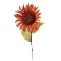 Vickerman 22" Artificial Orange Burlap Sunflower 7" Flower Pick