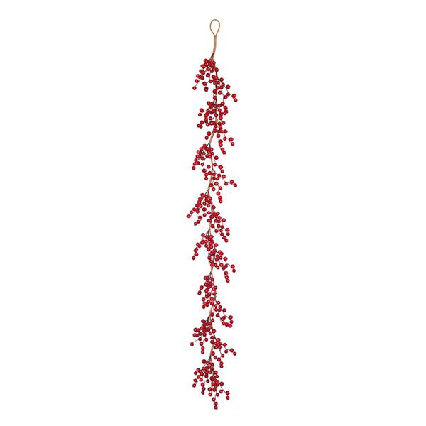 6' Artificial Red Gooseberry Outdoor Garland