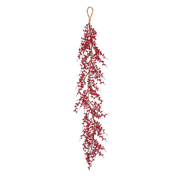 5' Artificial Red Wild Berry Outdoor Garland