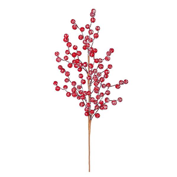 30" Large Icy Red Berry Spray
