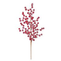 Vickerman 30" Large Icy Red Berry Spray