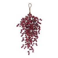 Vickerman 26" Artificial Large Icy Red Berry Teardrop