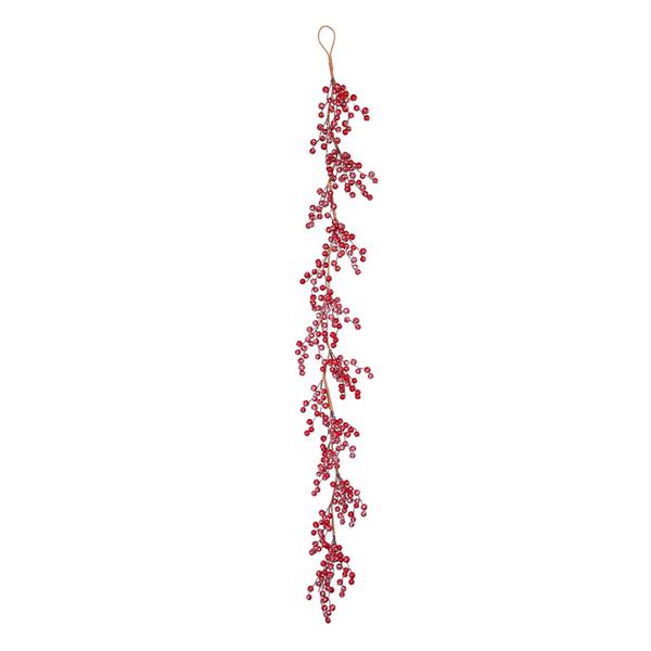 6' Artificial Large Icy Red Berry Garland
