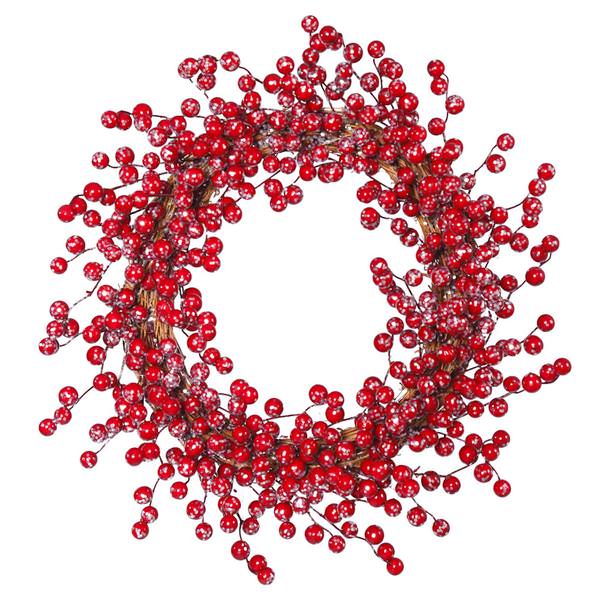 24" Artificial Large Icy Red Berry