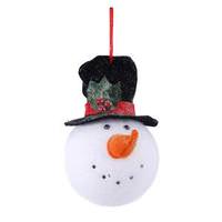 Vickerman 8.5" x 4.25" Black Hat Snowman Head Ornament