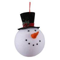 11.5" x 8.5" Black Hat Snowman Head Ornament