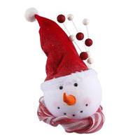 19" x 8.25" Red Hat Snowman Head Ornament