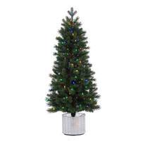 Vickerman 5' x 28" Artificial Stockton Spruce 200 Multi-Color Italian LED Lights with Pine Cones