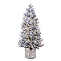 Vickerman 6' x 32" Artificial Flocked Morgan Spruce 300 Warm White Italian LED Lights