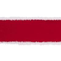 Vickerman 6" x 10yd Red Velour with Wired White Edge Ribbon