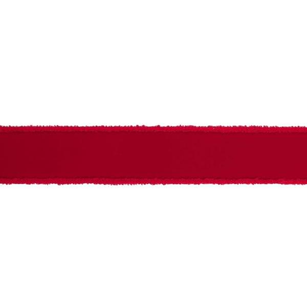 2.5" x 10yd Red Velour Red Edge Ribbon