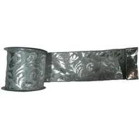 Vickerman 4" x 10yd Silver Lame Filigree Design Ribbon