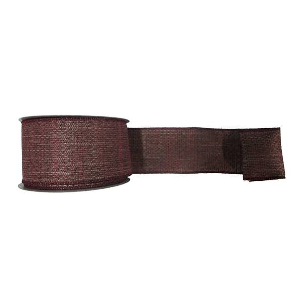 2.5" x 10yd Burgundy Soft Woven Burlap Ribbon