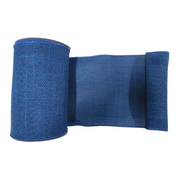 6" x 10yd Blue Soft Woven Burlap Ribbon