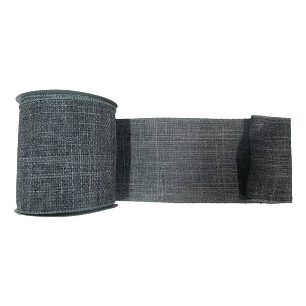 4" x 10yd Pewter Soft Woven Burlap Ribbon