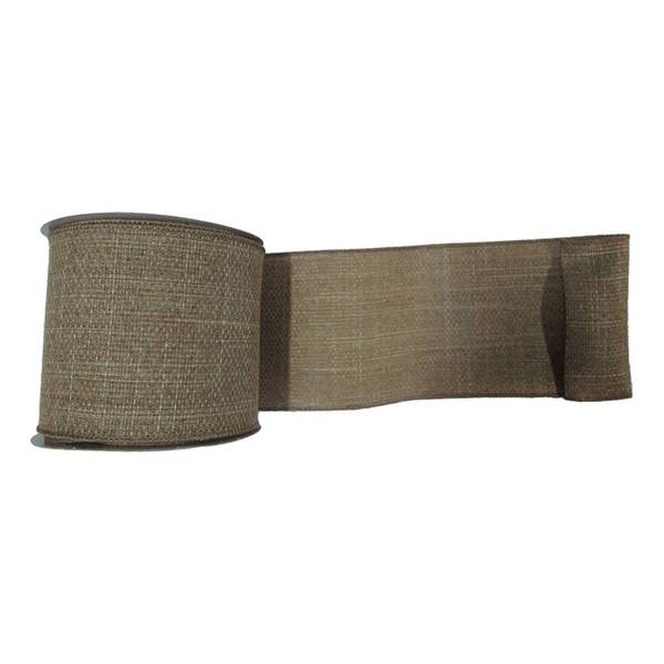 4" x 10yd Beige Soft Woven Burlap Ribbon