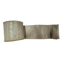 Vickerman 4" x 10yd Ecru Geometric Jacquard Ribbon