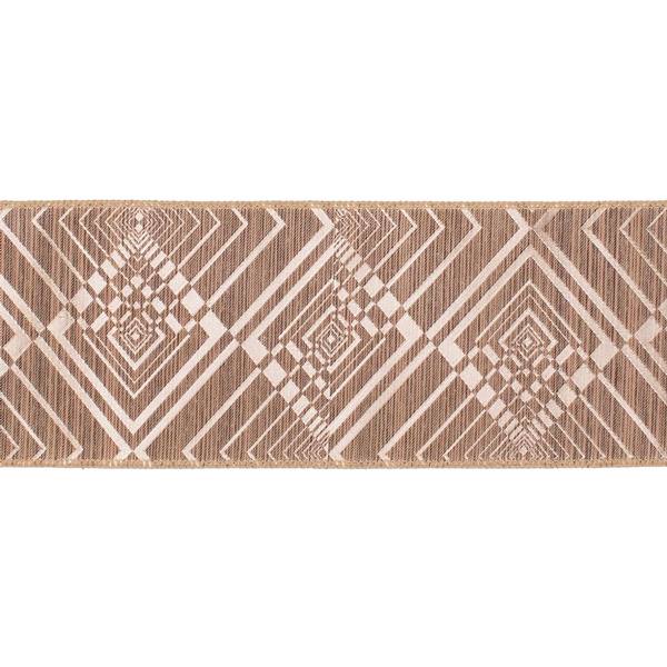 6" x 10yd Ecru Geometric Jacquard Ribbon