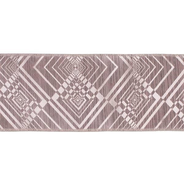 4" x 10yd Silver Geometric Jacquard Ribbon