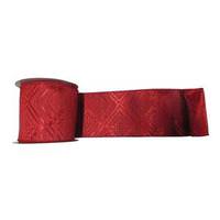 Vickerman 4" x 10yd Red Geometric Jacquard Ribbon
