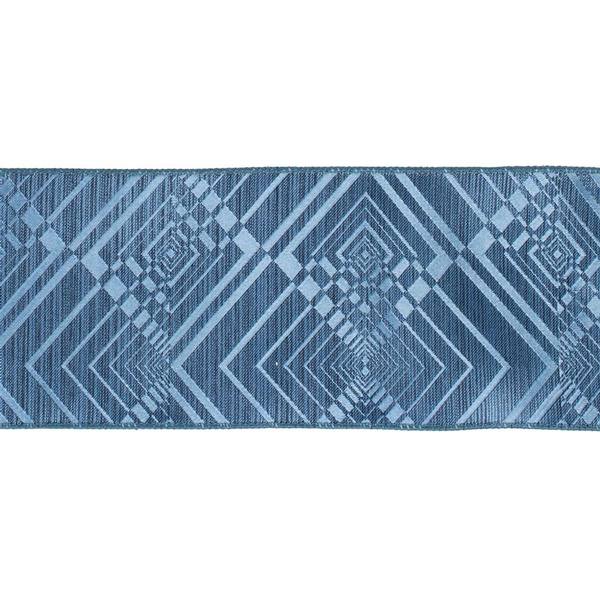 6" x 10yd Blue Geometric Jacquard Ribbon