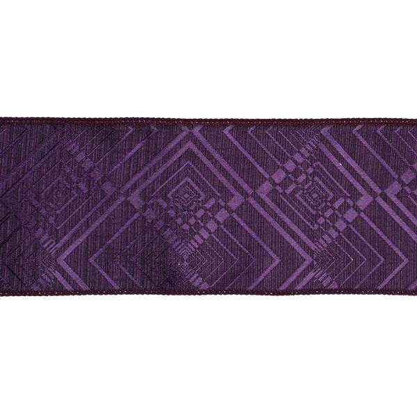 4" x 10yd Plum Geometric Jacquard Ribbon